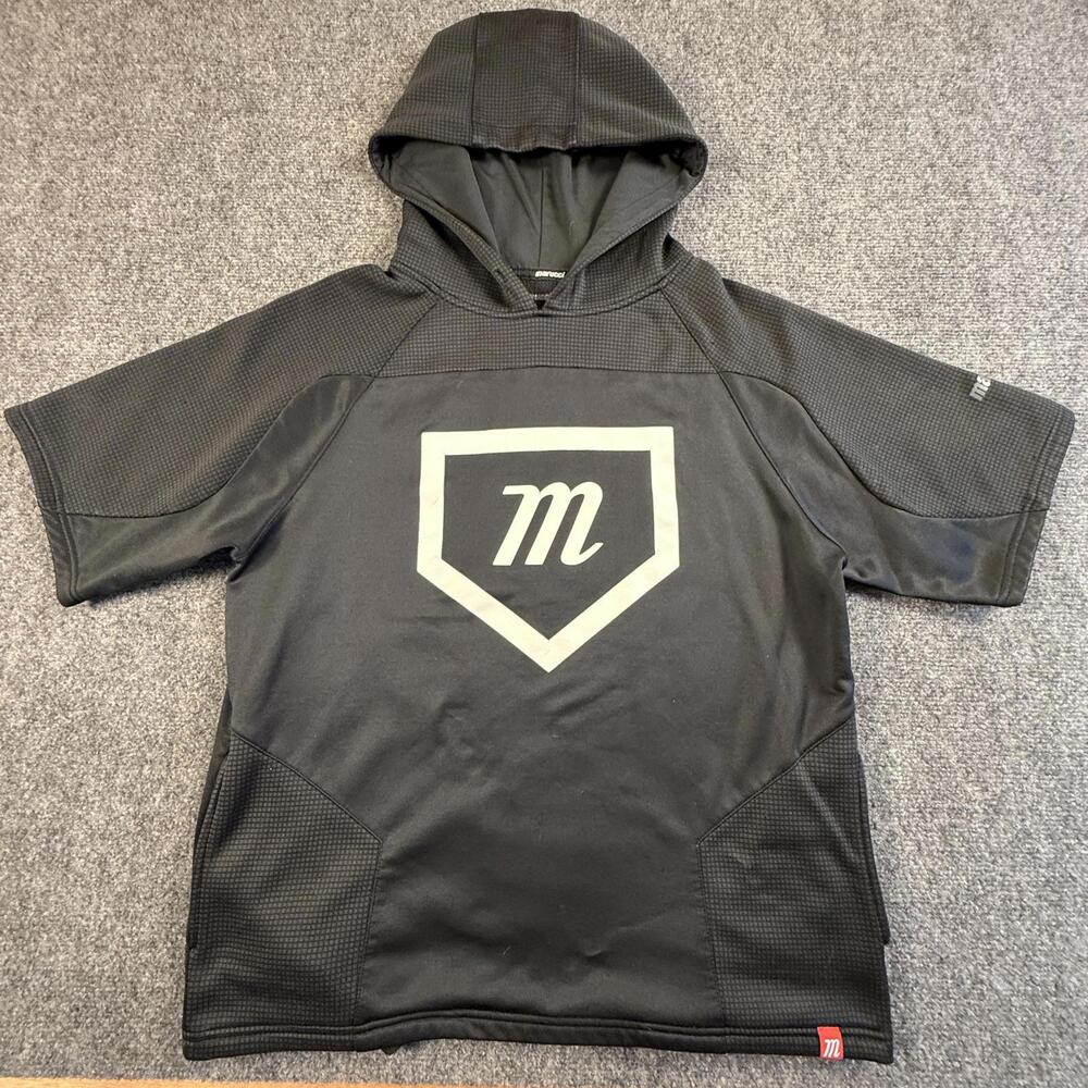 Marucci‎ Black Short Sleeve Hooded Pullover Small #1766